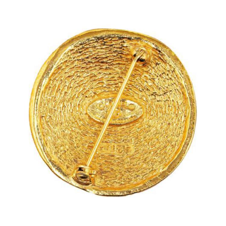 CHANEL 1990s Logo embossed Button Clip on Earrings