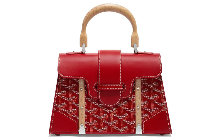 GOYARD Saigon Cow Leather Handbag Mini Women's Red