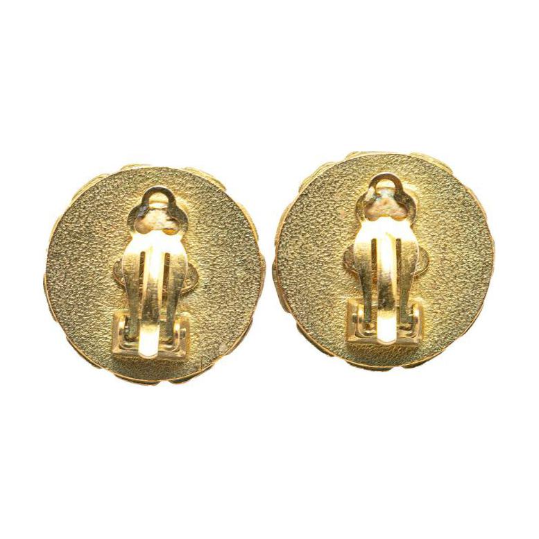 CHANEL 1995 Plated Cc Clip On Earrings Costume Earrings