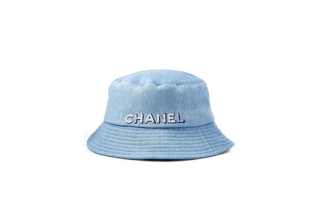 CHANEL Cotton Bucket Hats Women's Blue