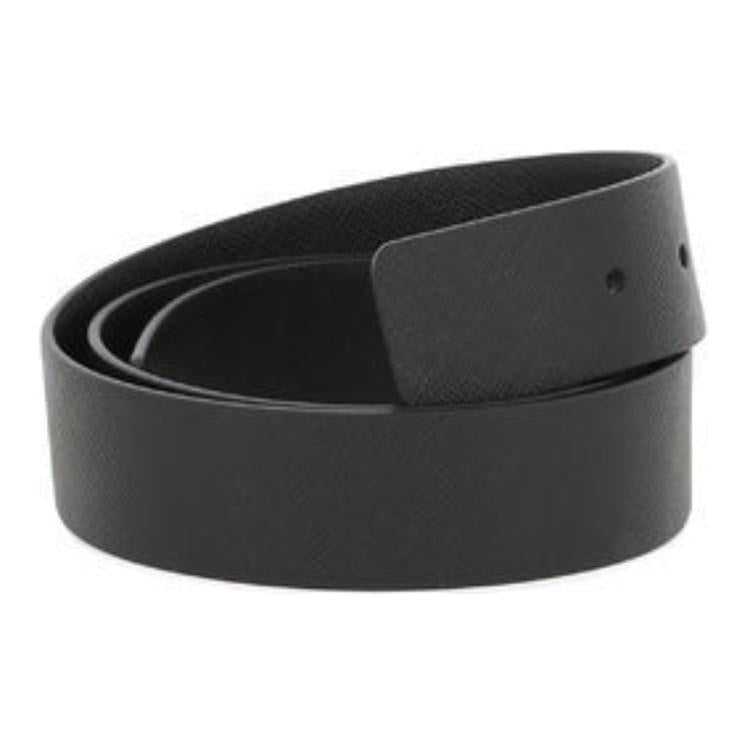 PRADA Double-Sided Design Leather Belt Men's Black