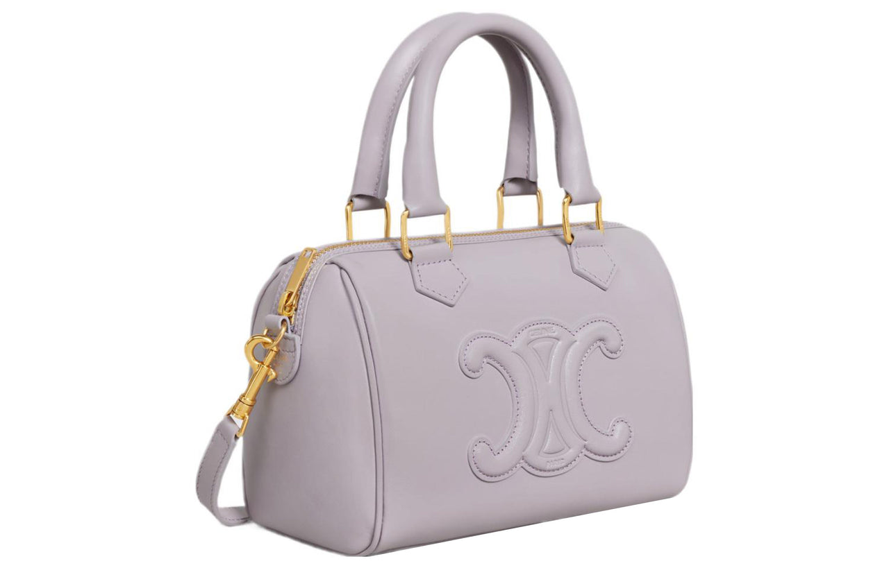 CELINE Cuir Triomphe Triumph Cow Leather Boston Bag Shoulder Bag Crossbody Bag Handbag Small Size Women's Light Lilac