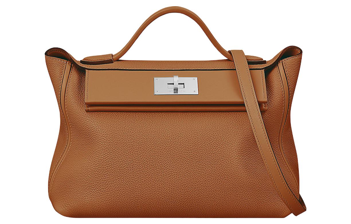 HERMES 24/24 Taurillon Maurice With Swift Calfskin Shoulder Bag Crossbody Bag Handbag Women's Brown