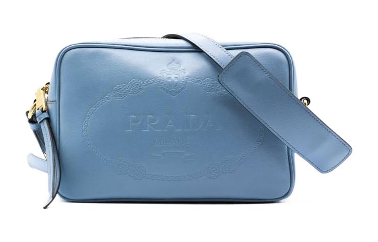 PRADA Calfskin Crossbody Bag Women's Blue