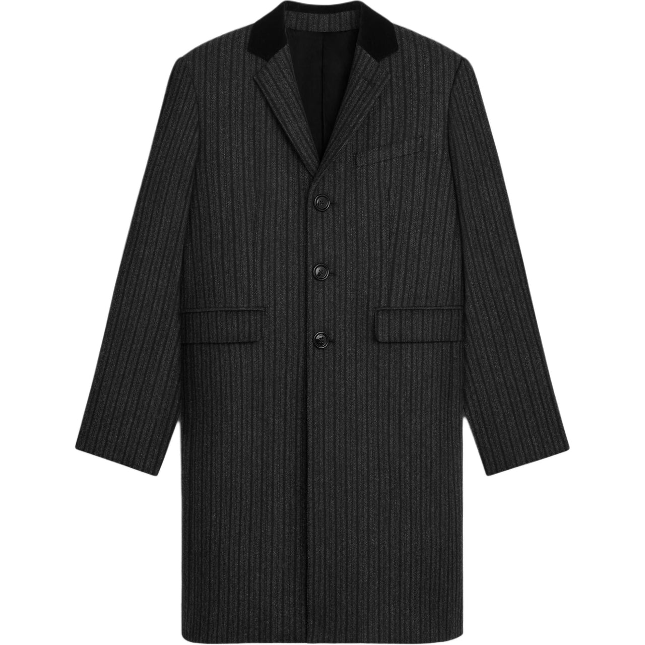 CELINE Chesterfield Coat In Striped Wool