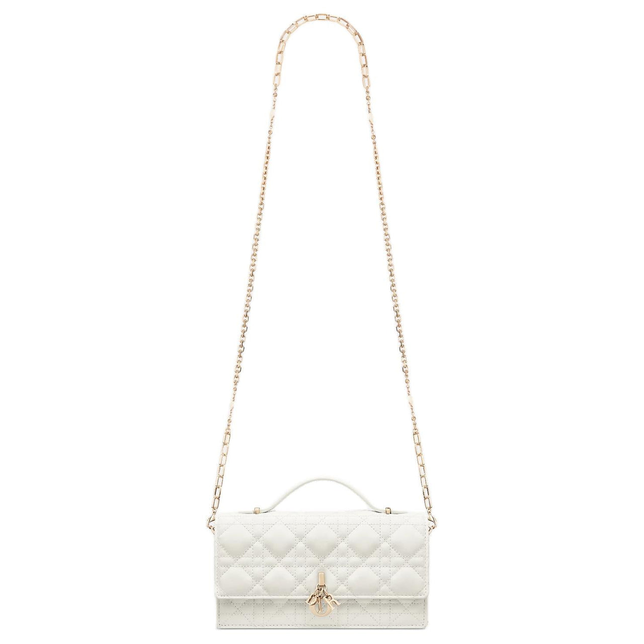 DIOR Lambskin Shoulder Bag Crossbody Bag Handbag Mini Women's Ecru