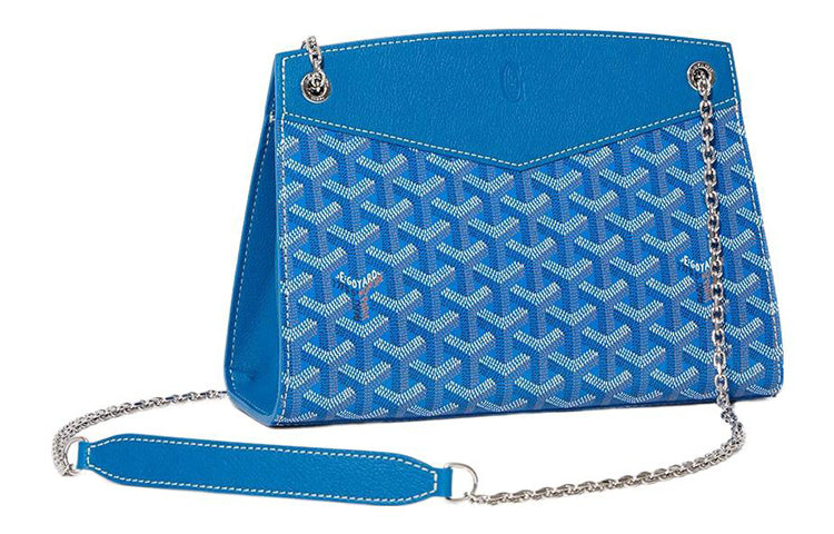 GOYARD Rouette Canvas With Leather Totes Chain Bag Shoulder Bag Women's Blue