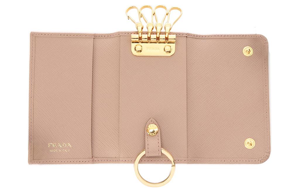 PRADA Cow Leather Key Pouch Regular Women's Nude Pink