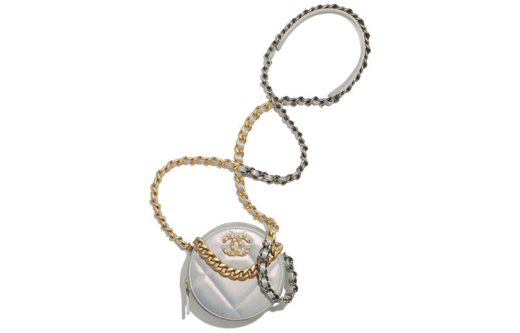 CHANEL 19Bag Calfskin Crossbody Bag Women's White