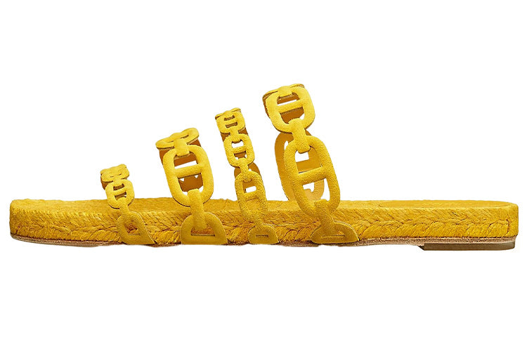 HERMES Ancone Slide Slippers Women's Bright Yellow