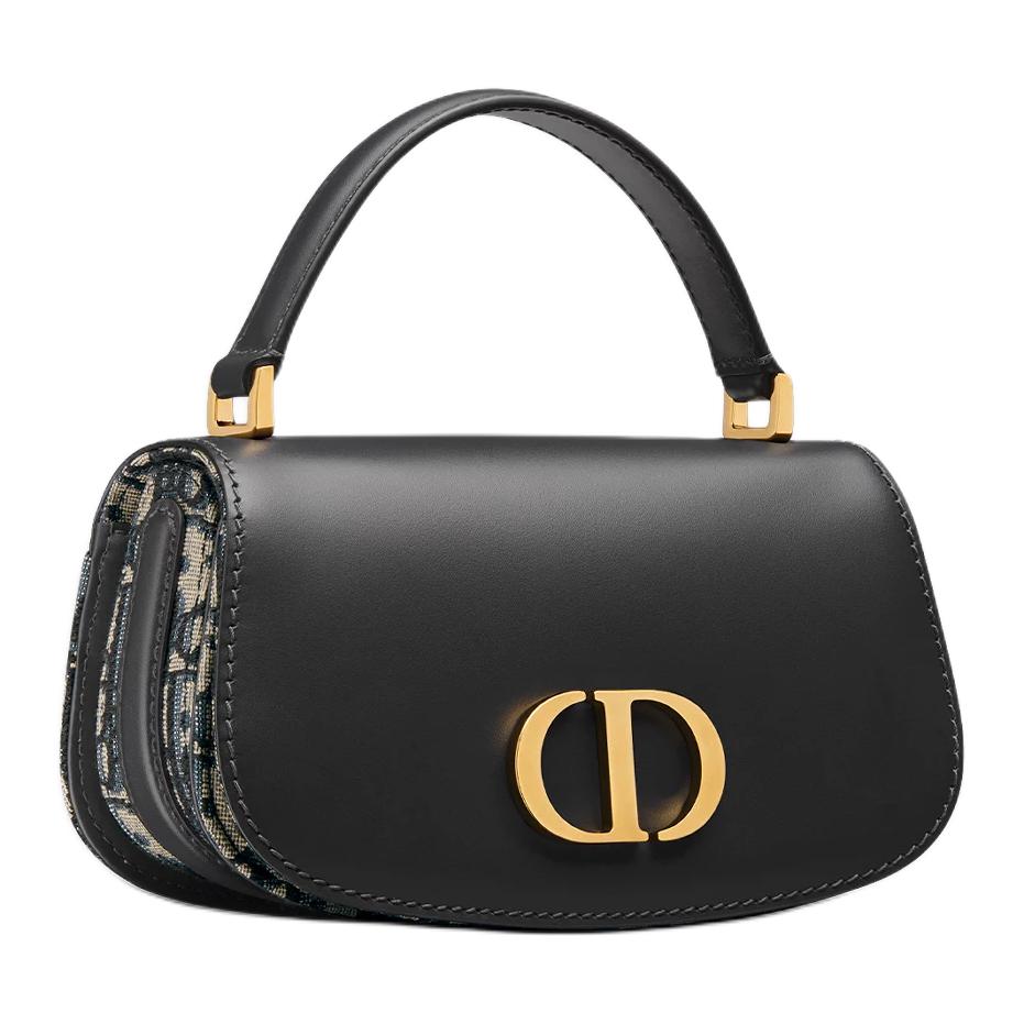 DIOR 30 Montaigne Leather Small Handbag Women's Black