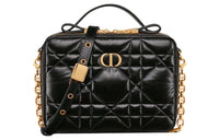 DIOR Cow Leather Portable Crossbody Bag, Shoulder Bag Women's Black