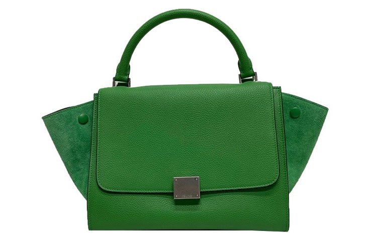 CELINE Cow Leather Shoulder Bag Crossbody Bag Handbag Women's Green