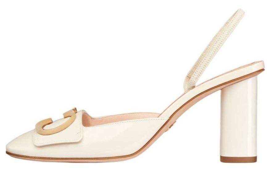 DIOR Chunky Heel High Heels Women's White