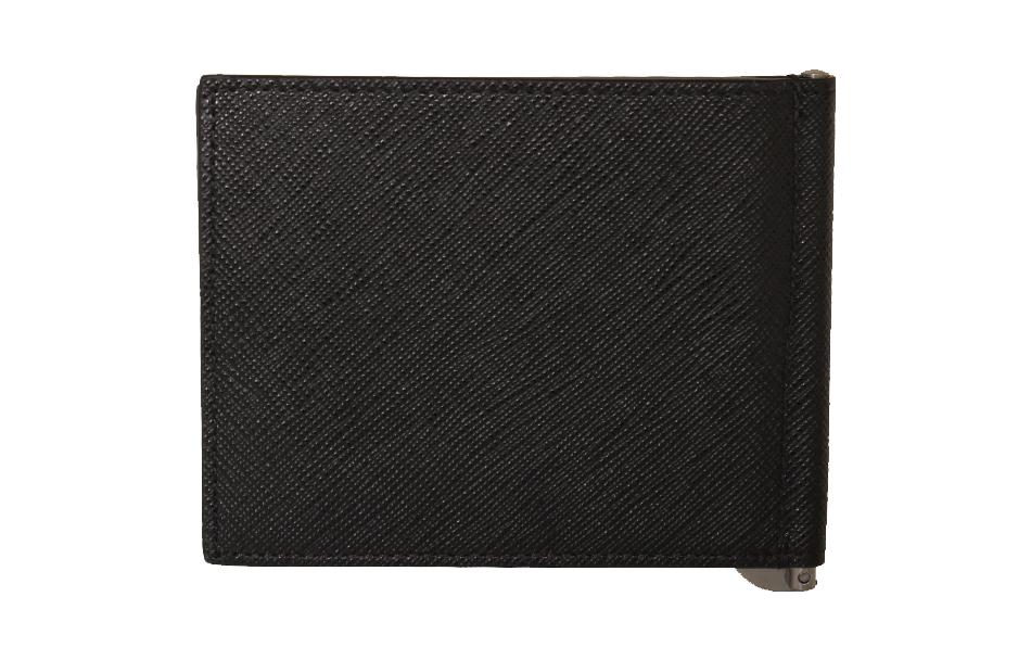 PRADA Cow Leather Wallet Men's Black