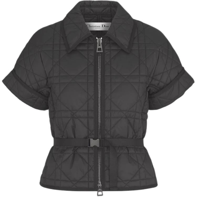 DIOR Macrocannage Short-Sleeved Jacket Jackets Coats Women's Black