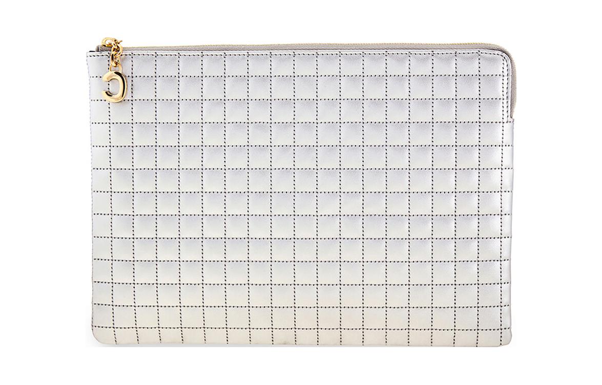 CELINE Calfskin Wallets Coin Purses Women's Silver