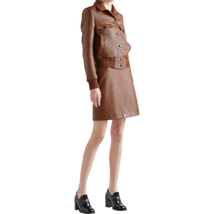 PRADA Crocodile embossed Leather Jacket
