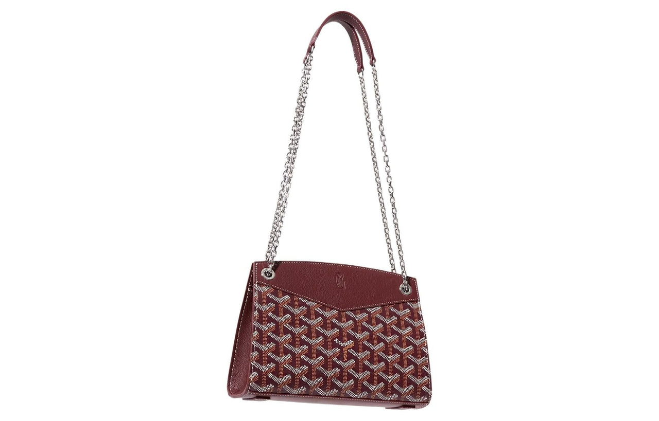 GOYARD Rouette Canvas With Leather Totes Chain Bag Shoulder Bag Women's Burgundy