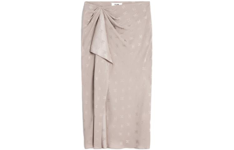 CELINE Casual Long Skirts Women's Gray Pink