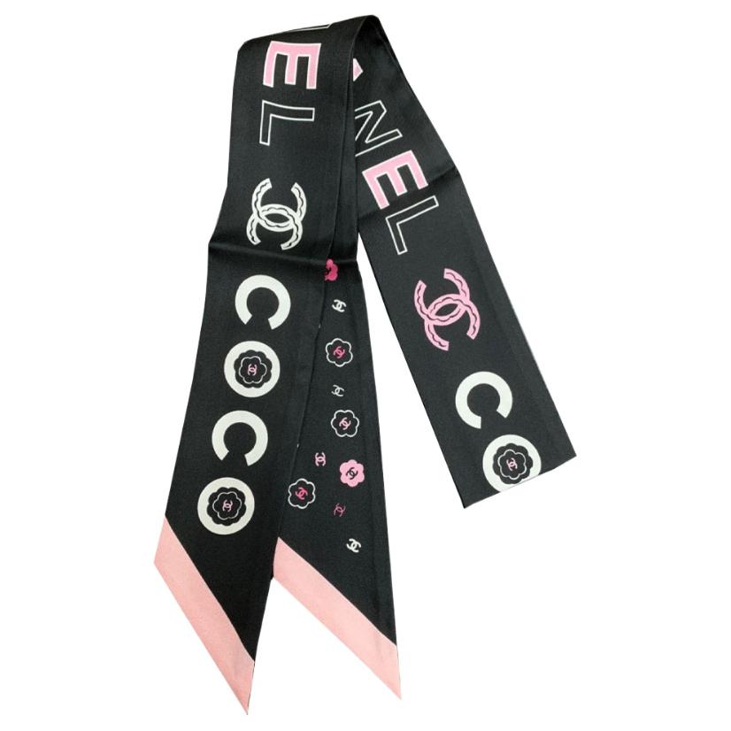 CHANEL - Silk Scarves Women's Black