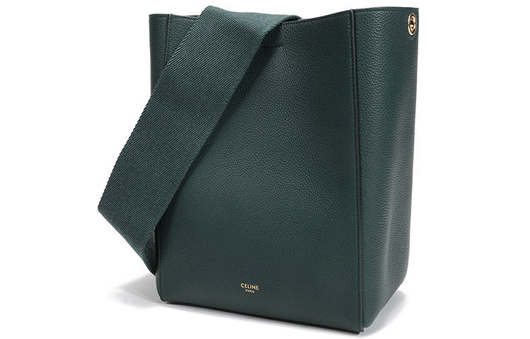 CELINE Cow Leather Bucket Bag Handbag Shoulder Bag Women's Amazon Green