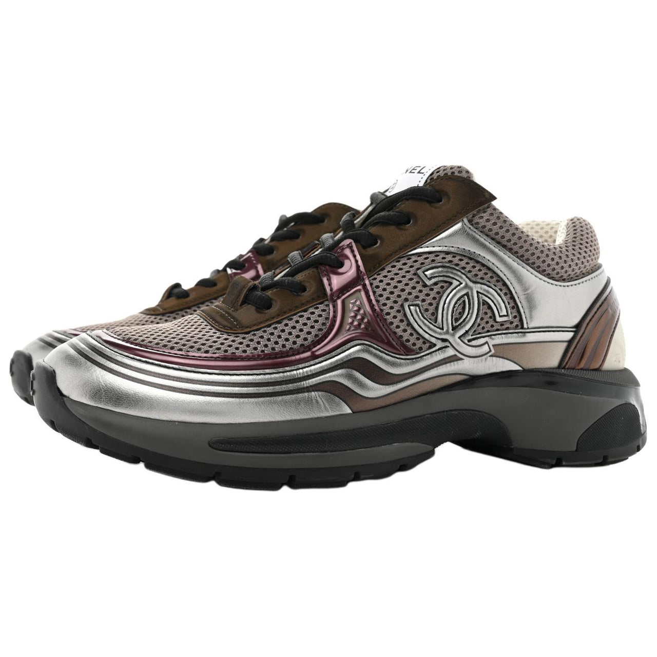 CHANEL Women's Sneaker 'Khaki Silver Dark Purple' Women's