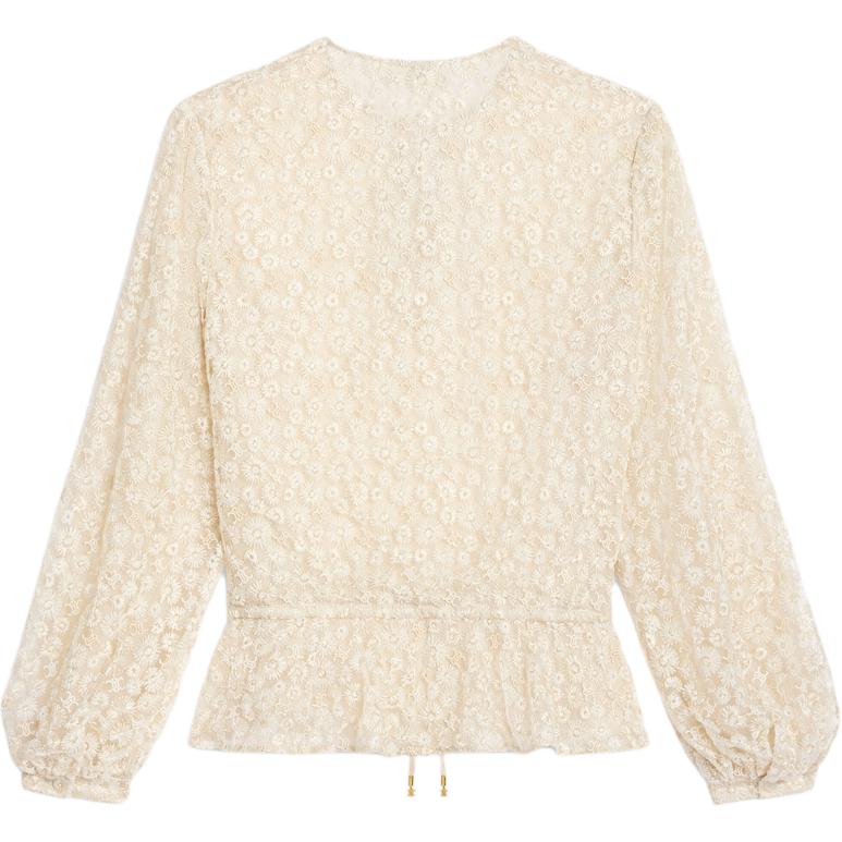 CELINE Embroidered Folk Blouse In Tulle