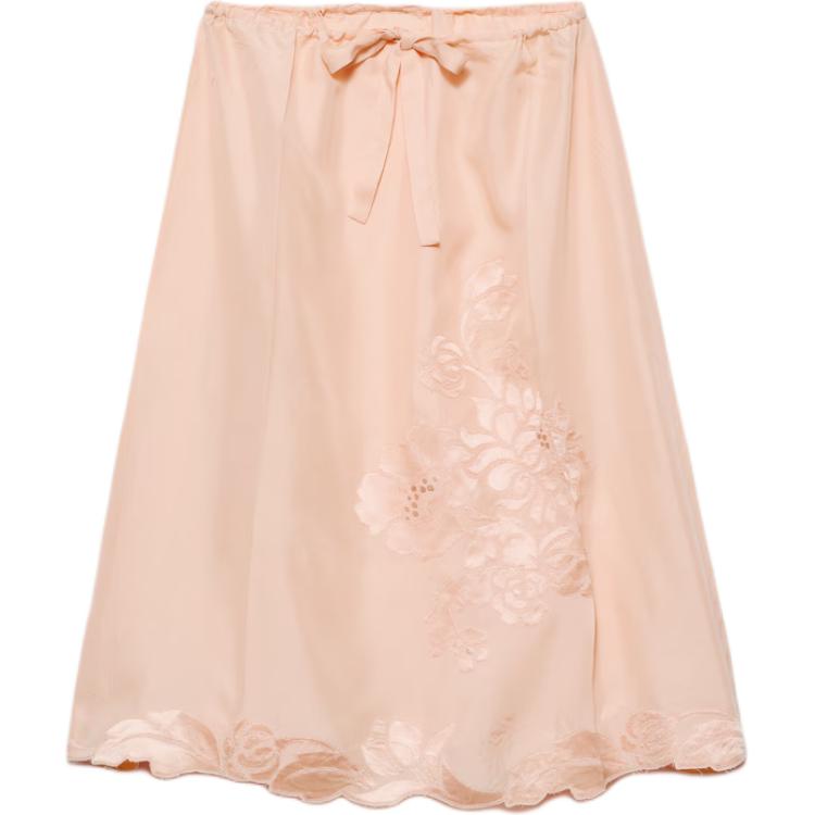 PRADA Embroidered Silk Skirt