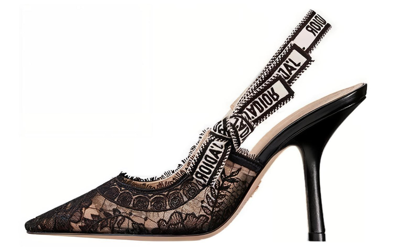 DIOR J'Adior Irregular Heel High Heels 10cm Women's Black