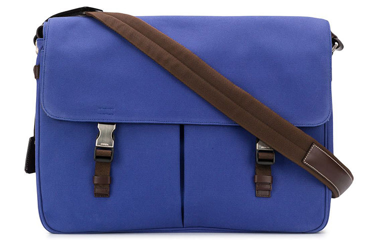 PRADA Cotton Shoulder Bag Men's Blue