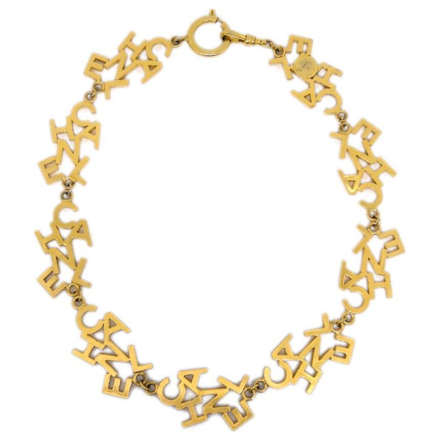 CHANEL 1990-2000s Logo-lettering Chain Necklace