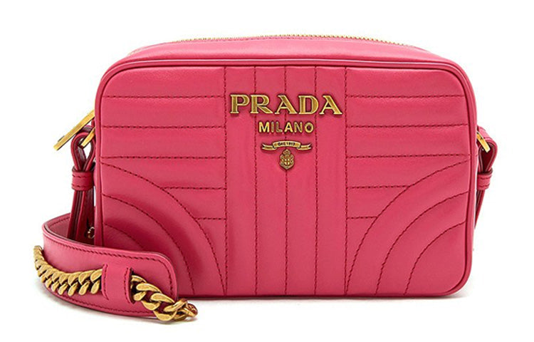 PRADA Diagramme Calfskin Camera Bag Shoulder Bag Crossbody Bag Women's Pink