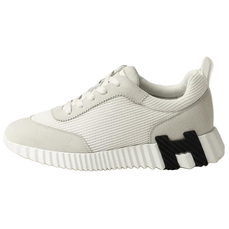 HERMES Bouncing Low-Top Casual Shoes Women's White