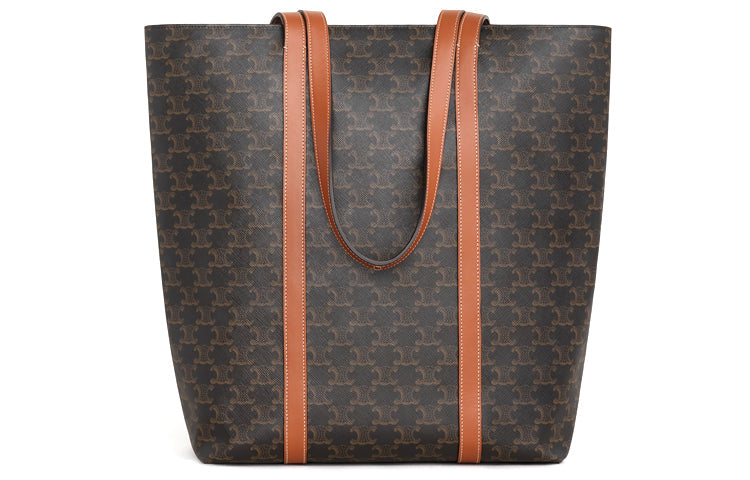 CELINE Fabric Tote Bag Shopping Bag Shoulder Bags Unisex Tawny