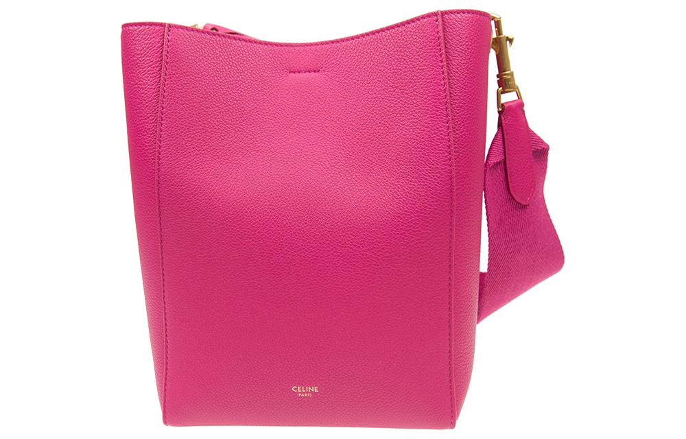 CELINE Cow Leather Shoulder Bag Crossbody Bag Regular Women's Pink