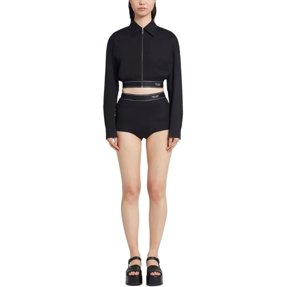 PRADA Cropped Coat Women's Black