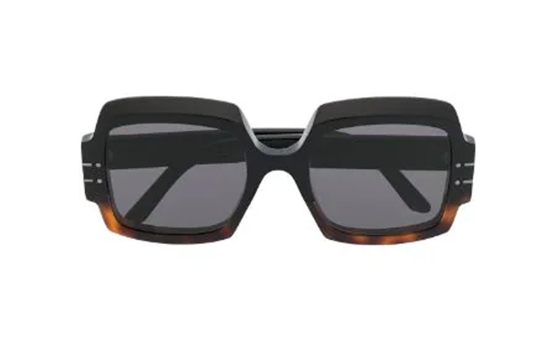 DIOR Acetate Irregular Shape Sunglasses Women's Black