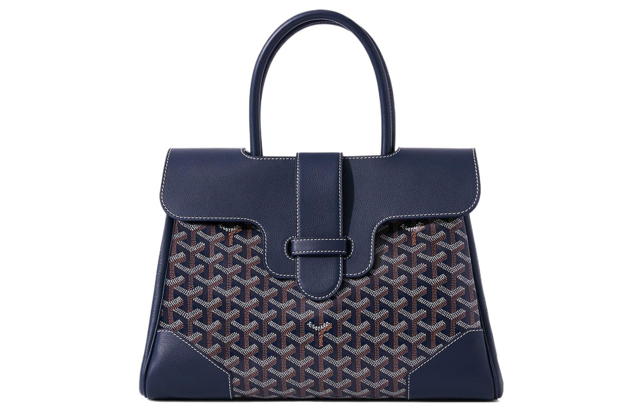 GOYARD Saigon Canvas With Leather Xigong Tote Handbags Shoulder Bags Large Size Unisex Marine Blue