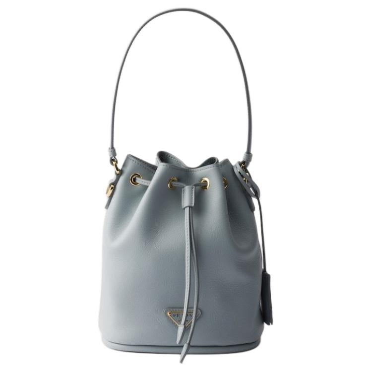 PRADA Calfskin Bucket Bags Shoulder Bag Crossbody Bag Handbag Mini Women's Ivory