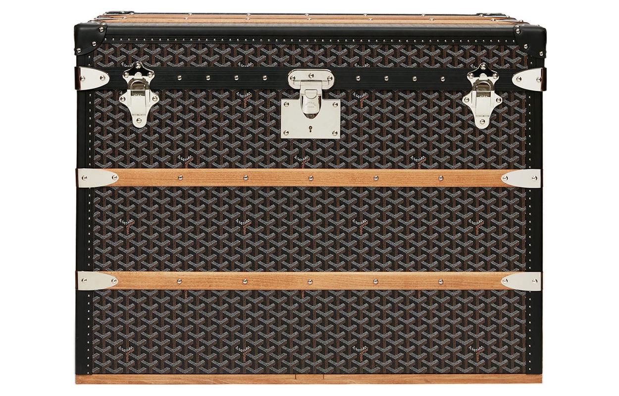 GOYARD Courrier Canvas With Leather Storage Boxes Large Size Unisex Black
