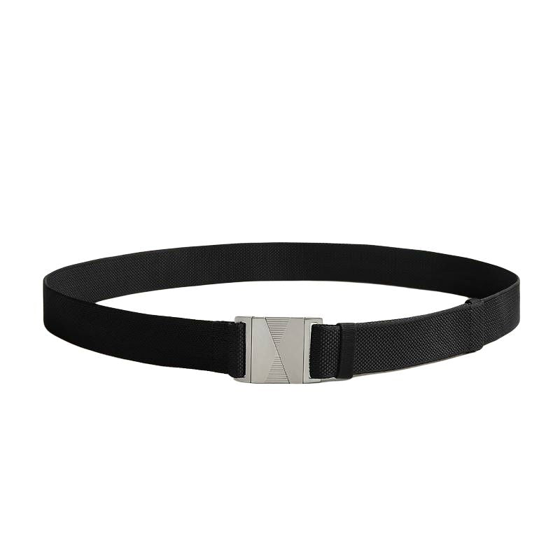 HERMES Badge Logo Leather Belts Men's Black Width 3cm