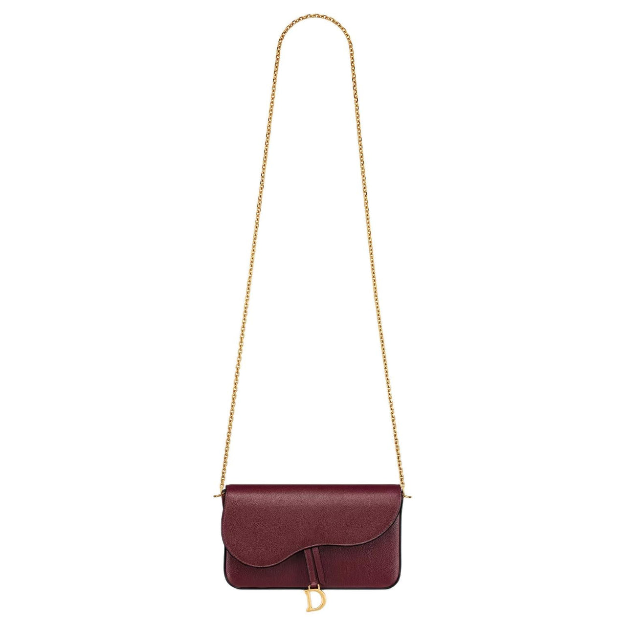 DIOR Goatskin Crossbody Bag Shoulder Bag Women's Burgundy