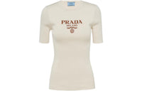 PRADA Logo intarsia Silk Jumper