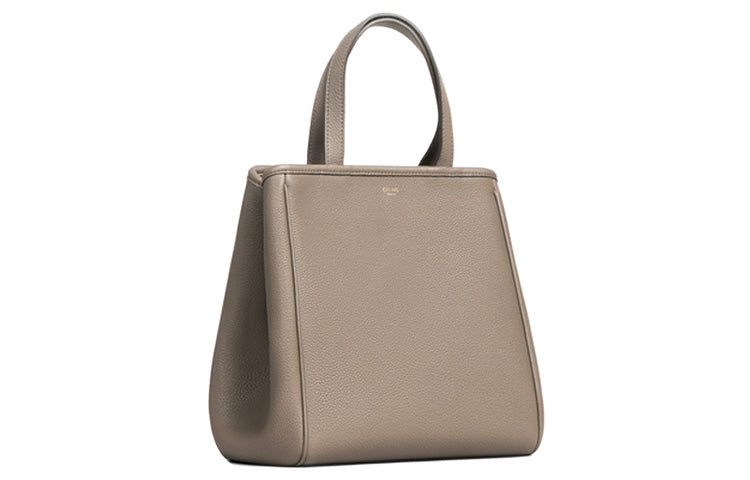 CELINE Cabas Grained Calfskin Tote Bag Shopping Bag Handbag Shoulder Bags Small Size Women's Taupe