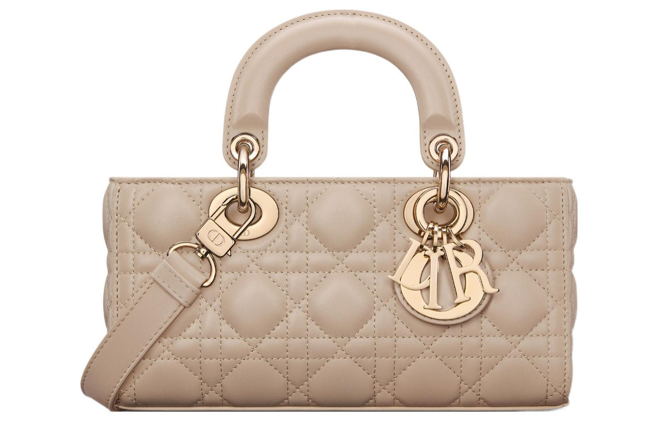 DIOR Lady D JOY Lambskin Lady Dior Bag, Shoulder Bag, Crossbody Bag, Handbag Small Size Women's Rouge Beige