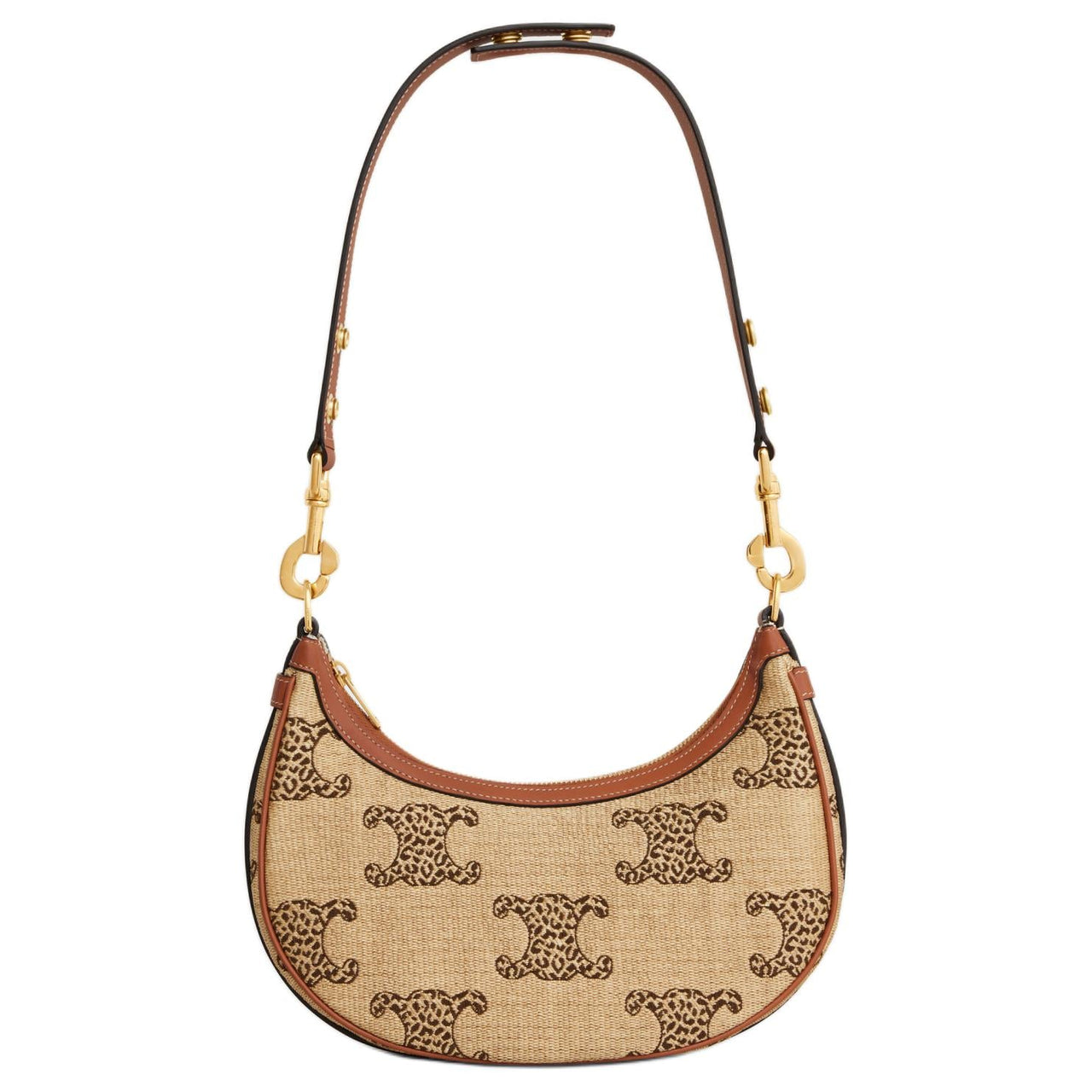 CELINE AVA Fabric Handbag, Shoulder Bag Medium Size Women's Natural & Tan