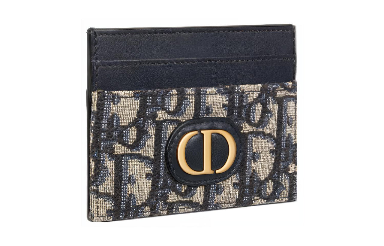 DIOR 30 Montaigne Fabric Card Holder 30 Women's Blue