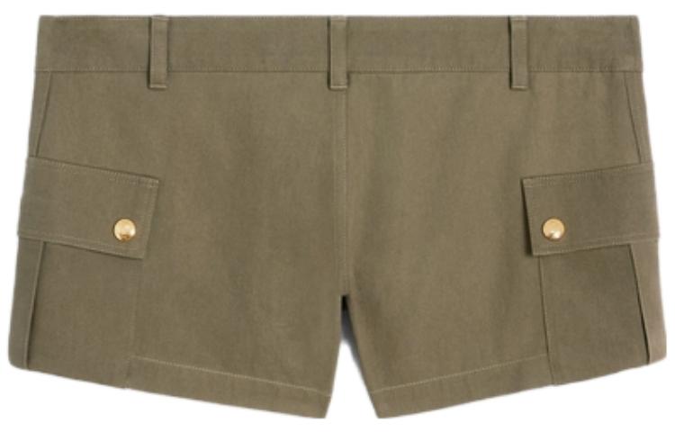 CELINE Cargo Cotton Mini Shorts Khaki