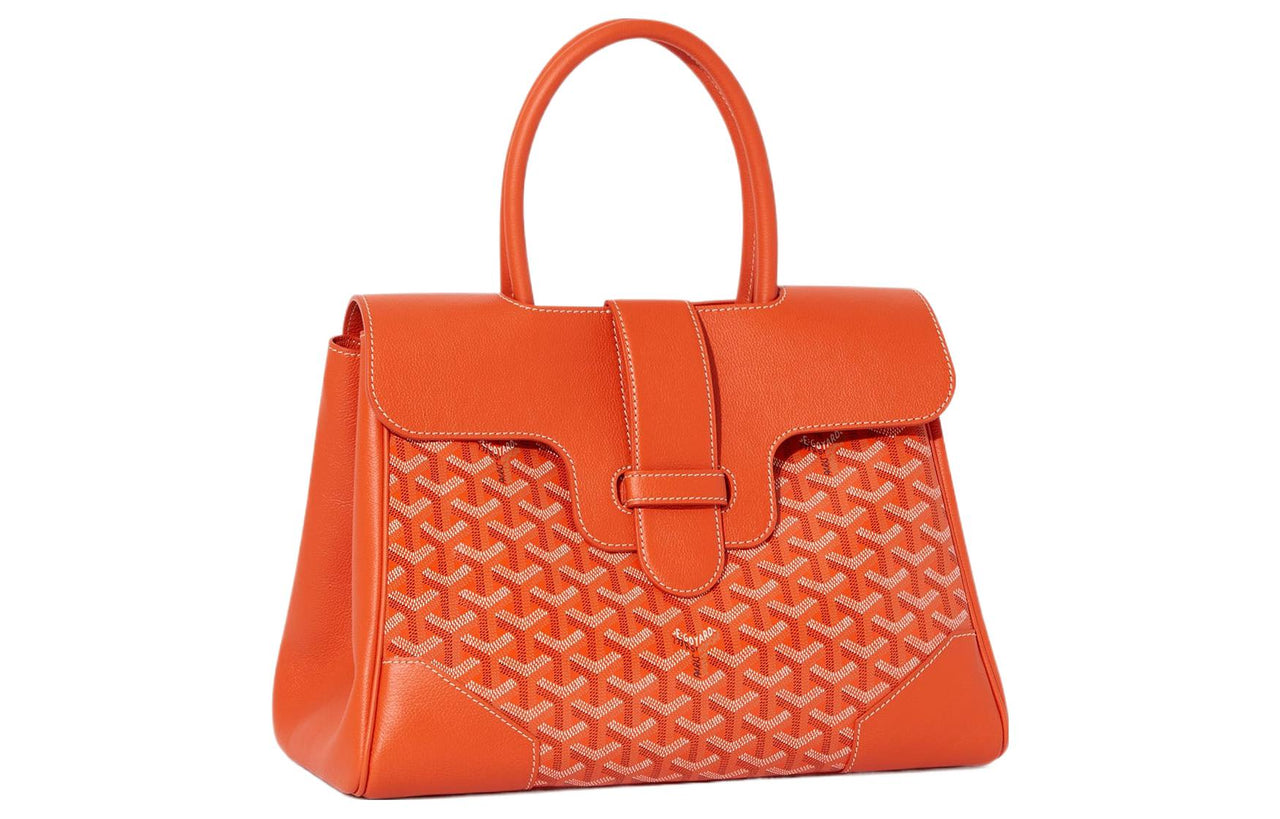 GOYARD Saigon Canvas With Leather Xigong Tote Handbags Shoulder Bags Large Size Unisex Orange